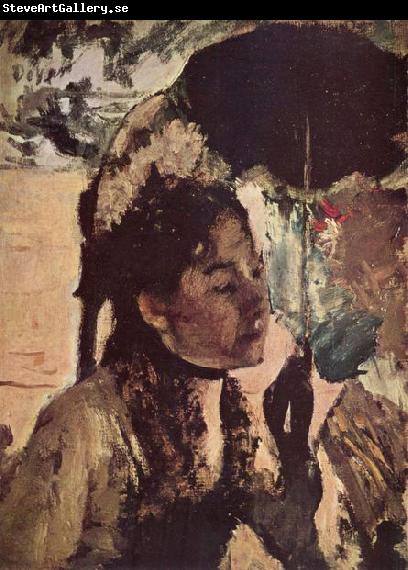 Edgar Degas In den Tuilerien: Frau mit Sonnenschirm